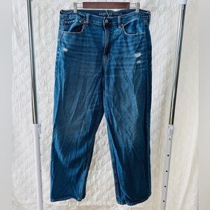 American Eagle super high rise baggy straight jeans